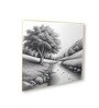 Tree Art Set of 4 Canvas Printed Wall Painting Gold Frame