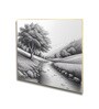 Tree Art Set of 4 Canvas Printed Wall Painting Gold Frame