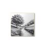 Tree Art Set of 4 Canvas Printed Wall Painting Gold Frame