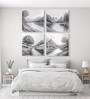 Tree Art Set of 4 Canvas Printed Wall Painting Stretch Canvas Frame