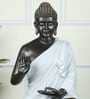 Serene Seated Black & White Buddha Statue Elegant Decorative Idol Serene Seated Black & White Buddha Statue Elegant Decorative Idol