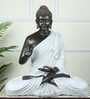 Serene Seated Black & White Buddha Statue Elegant Decorative Idol Serene Seated Black & White Buddha Statue Elegant Decorative Idol