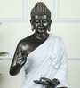 Serene Seated Black Buddha Statue Elegant Decorative Idol (Black)