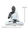 Serene Seated Black & White Buddha Statue Elegant Decorative Idol