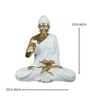Serene Seated White & Gold Buddha Statue Elegant Decorative Idol