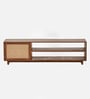 Serene Sheesham Wood Open Shelf TV Console In Provincial Teak Finish