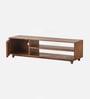 Serene Sheesham Wood Open Shelf TV Console In Provincial Teak Finish