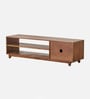 Serene Sheesham Wood Open Shelf TV Console In Provincial Teak Finish