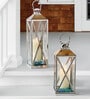 Serene Silver Stainless Steel Table Lantern
