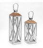 Serene Silver Stainless Steel Table Lantern