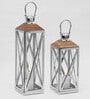 Serene Silver Stainless Steel Table Lantern
