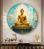 Serene Sunlit Buddha Acrylic Round Wall Art