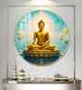 Serene Sunlit Buddha Acrylic Round Wall Art