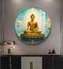 Serene Sunlit Buddha Acrylic Round Wall Art