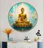 Serene Sunlit Buddha Acrylic Round Wall Art