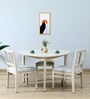 Serengeti Mango Wood 3 Seater Dining Set In White Wash Finish