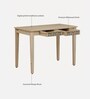 Serengeti Mango Wood Writing Table In White Wash Finish