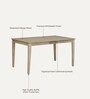 Serengeti Solid Wood 6 Seater Dining Set In Whitewash Finish