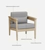 Serengeti Solid Wood Arm Chair In Whitewash Finish