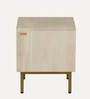 Serengeti Solid Wood Bedside Table In Whitewash Finish With Drawer
