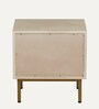 Serengeti Solid Wood Bedside Table In Whitewash Finish With Drawer