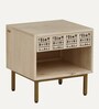 Serengeti Solid Wood Bedside Table In Whitewash Finish With Drawer