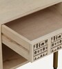 Serengeti Solid Wood Bedside Table In Whitewash Finish With Drawer