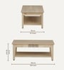 Serengeti Solid Wood Coffee Table In Whitewash Finish