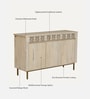 Serengeti Solid Wood Sideboard In Whitewash Finish With Drawers