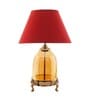 Serenity Red Shade Table Lamp With Cotton Fabric Base