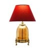 Serenity Red Shade Table Lamp With Cotton Fabric Base
