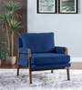 Serenity Boucle Fabric Arm Chair in Blue Colour