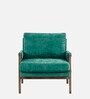 Serenity Boucle Fabric Arm Chair in Green Colour