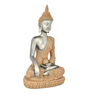 Serenity Buddha Silver & Beige Resin Figurine