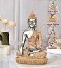 Serenity Buddha Silver & Beige Resin Figurine