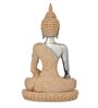Serenity Buddha Silver & Beige Resin Figurine
