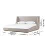 Serenity Curve Suede Queen Sized Bed in Beige Colour