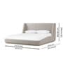 Serenity Curve Suede King Sized Bed in Beige Colour