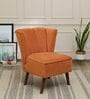Sergio Velvet Slipper Chair In Rust Colour