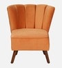 Sergio Velvet Slipper Chair In Rust Colour