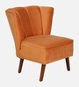Sergio Velvet Slipper Chair In Rust Colour