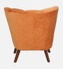 Sergio Velvet Slipper Chair In Rust Colour