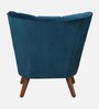 Sergio Velvet Slipper Chair In Teal Blue Colour