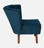 Sergio Velvet Slipper Chair In Teal Blue Colour