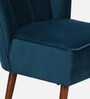 Sergio Velvet Slipper Chair In Teal Blue Colour