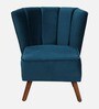 Sergio Velvet Slipper Chair In Teal Blue Colour