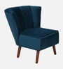 Sergio Velvet Slipper Chair In Teal Blue Colour