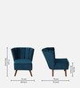 Sergio Velvet Slipper Chair In Teal Blue Colour