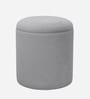 Serica Storage Velvet Pouffe In Grey Colour