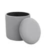 Serica Storage Velvet Pouffe In Grey Colour